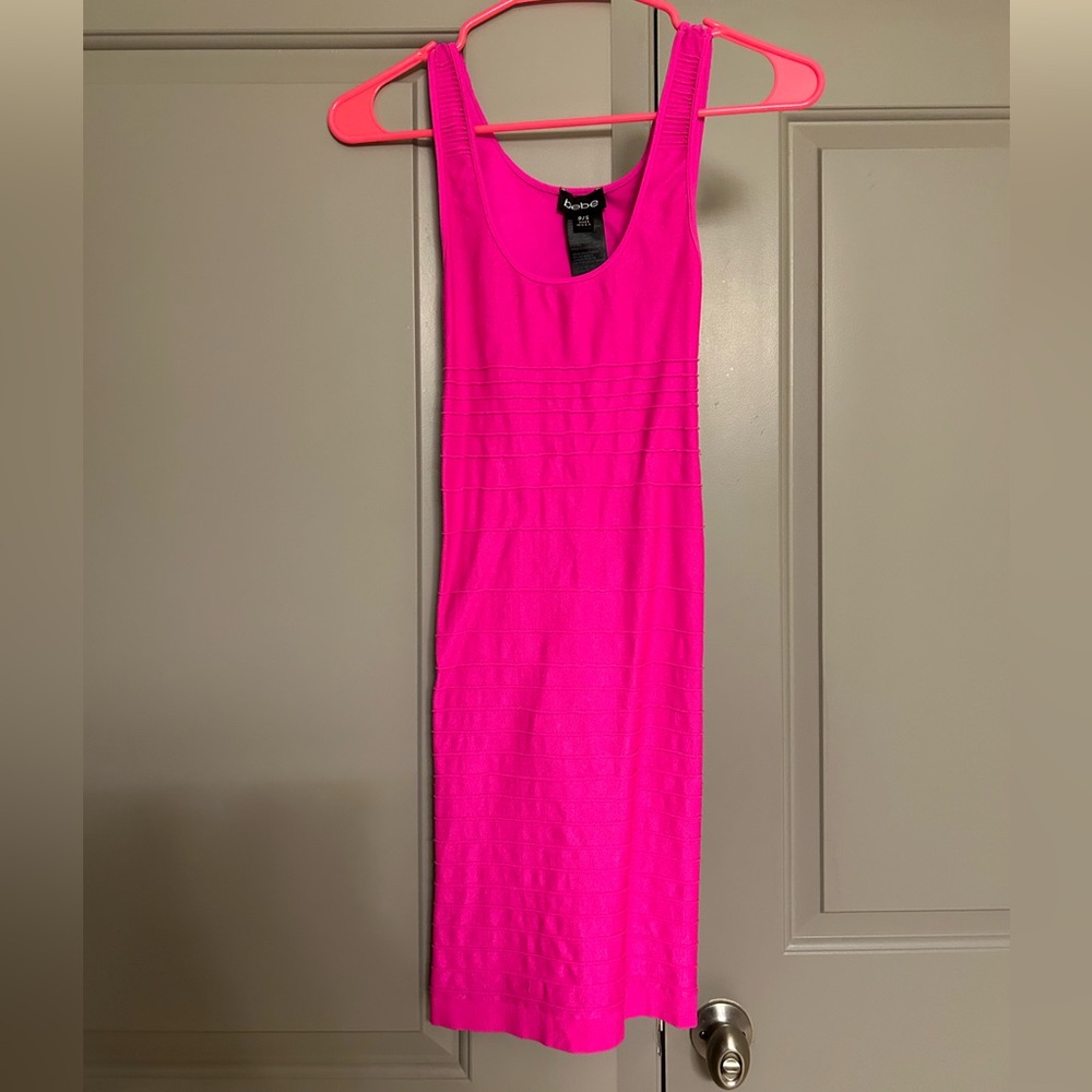 Pink fitted bebe dress